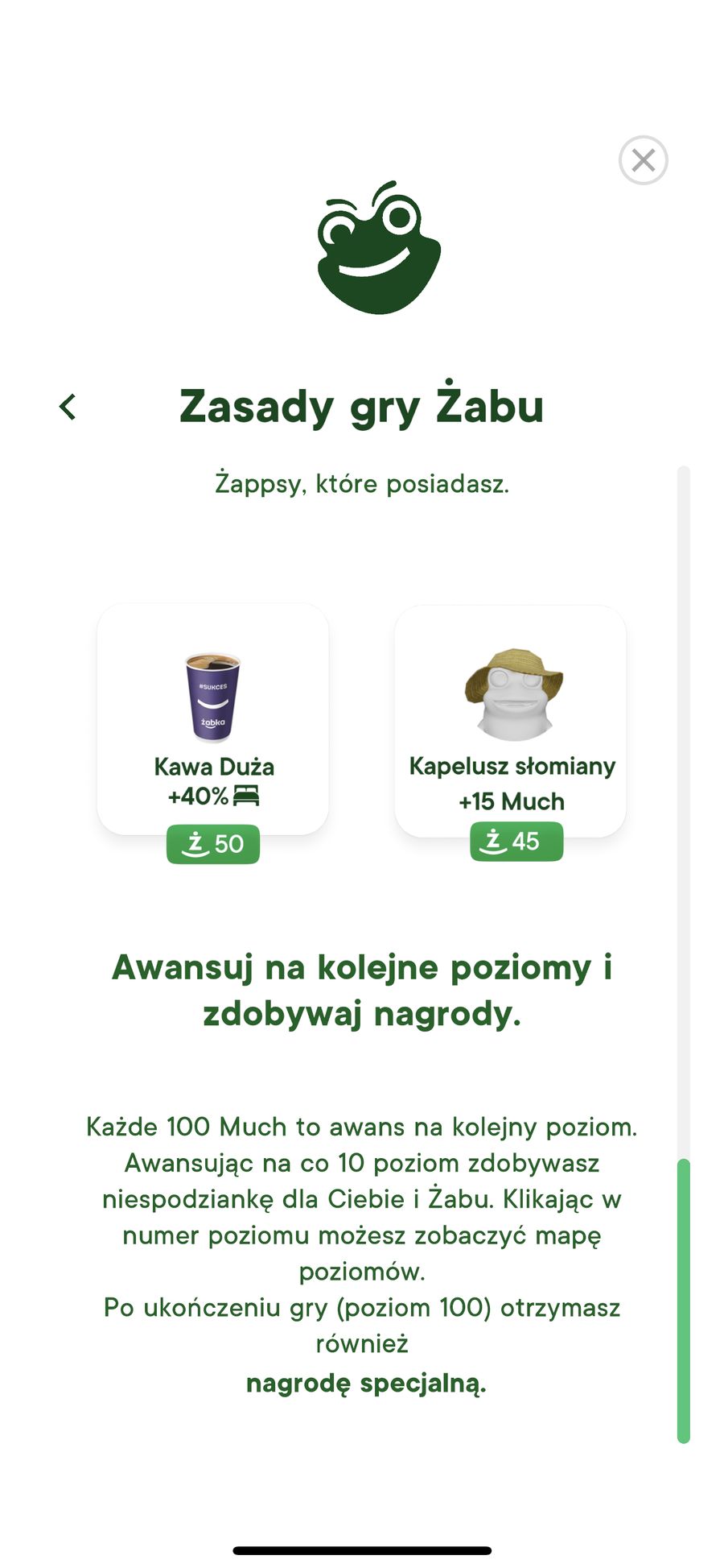 Żabu w aplikacji żappka