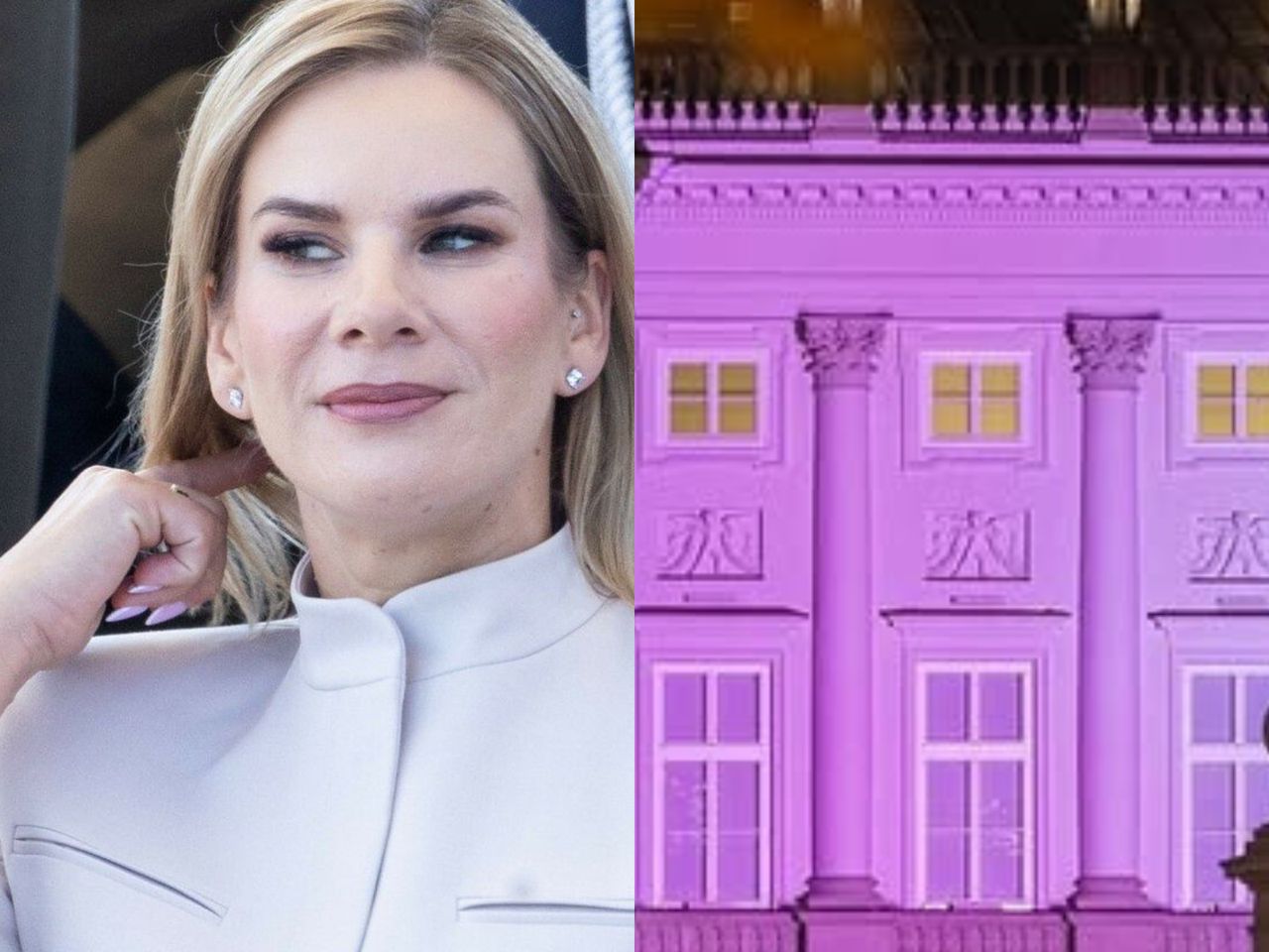 Oświetlili na różowo Pałac Prezydencki. To inicjatywa Marty Nawrockiej