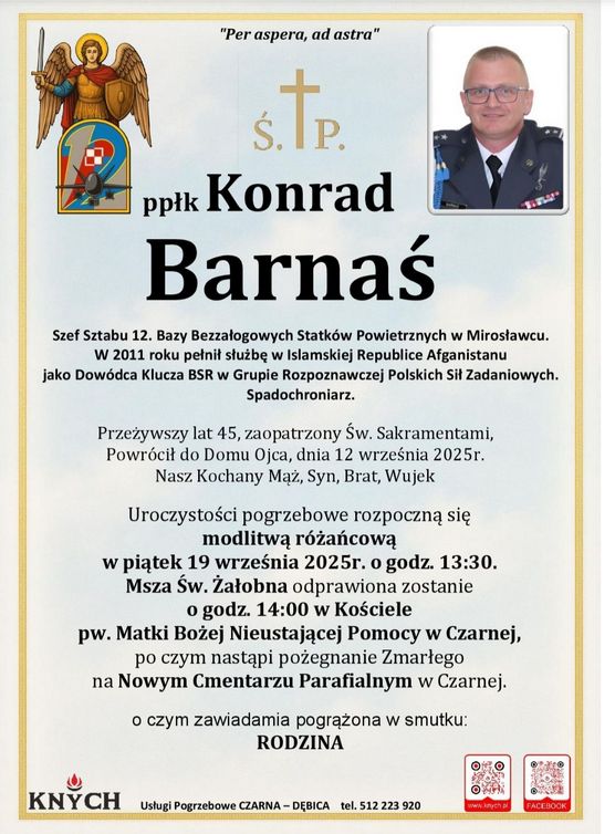 Szczegóły dotyczące uroczystości pogrzebowych