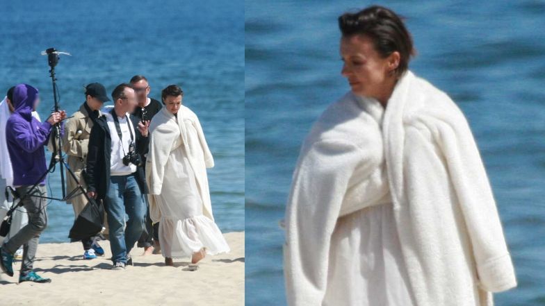 Katarzyna Sokołowska pozuje w sesji zdjęciowej w Sopocie