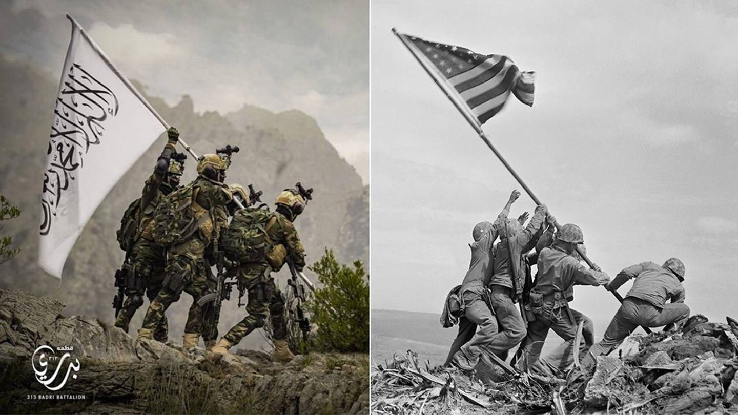 Afganistan: Talibowie kpią z USA. Odtworzyli legendarne zdjęcie z II wojny światowej 3