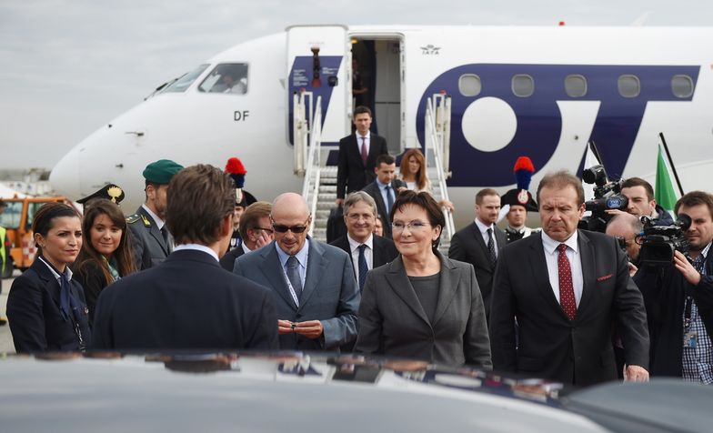 Ewa Kopacz na lotnisku w Mediolanie