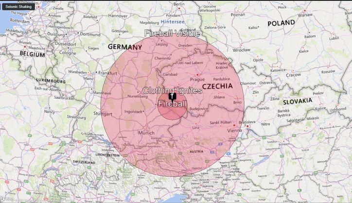 Symulacja skutków uderzenia hipotetycznej asteroidy 2021PDC