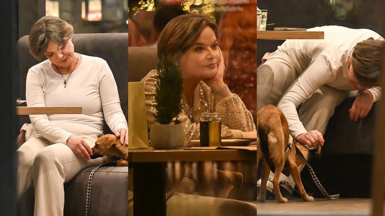 Monika Richardson przyłapana w restauracji z synem i pieskiem