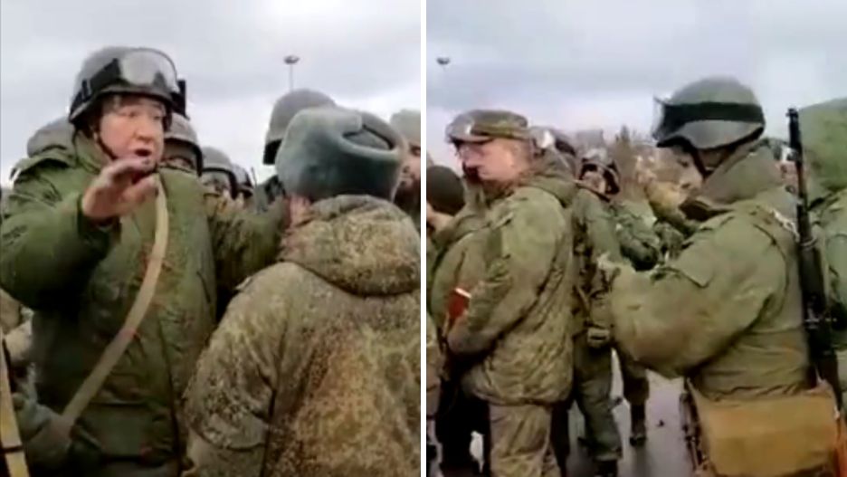 Rosyjski poborowy zrugał oficera za zbyt małe przygotowanie do walki na froncie.