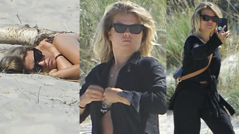 Marta Manowska śpi na plaży