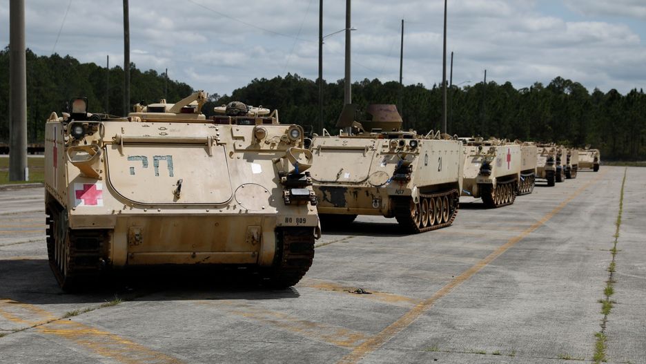 Amerykańskie M113 przygotowywane dla Ukrainy, kwiecień 2023 r.