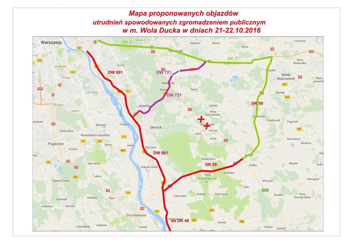 Protest na DK 17. Utrudniony dojazd do Warszawy [MAPA]