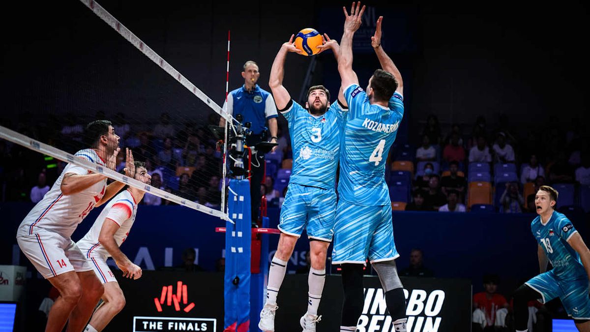Materiały prasowe / VolleyballWorld / Mecz Francja  - Słowenia w ćwierćfinale LN 2025