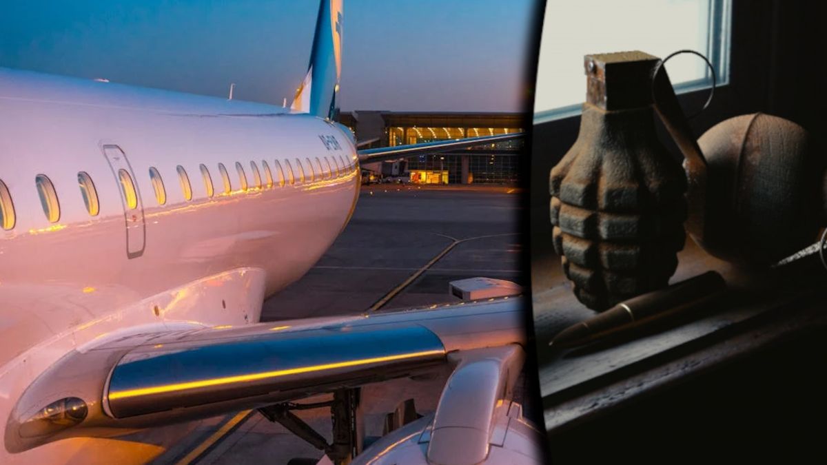 Zażartował o granacie na lotnisku.