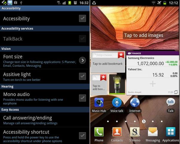 Samsung Galaxy Note - TouchWiz | fot. theunwired.com