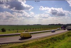 Wypadek z udziałem rowerzysty na autostradzie A2