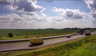 Wypadek z udziałem rowerzysty na autostradzie A2
