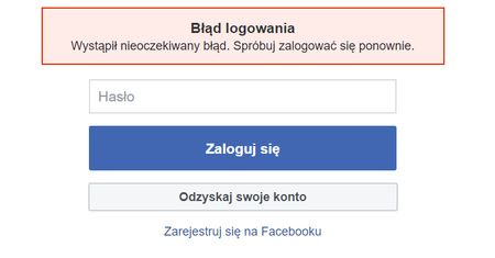 Poważna awaria Facebooka. Nie można się zalogować
