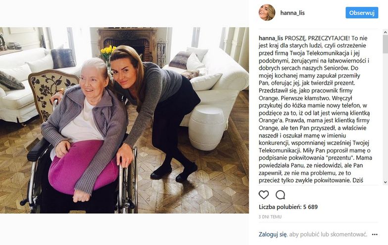 Temat nieuczciwych firm wrócił za sprawą historii matki Hanny Lis, którą dziennikarka dokładnie opisuje w mediach społecznościowych.