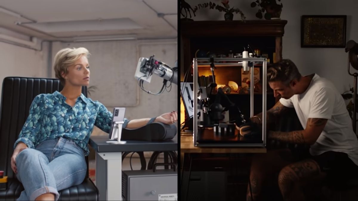 Pierwszy taki tatuaż na świecie. Wykonany na odległość przez robota i dzięki 5G 1