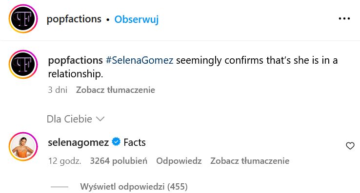 Selena Gomez potwierdza związek z Bennym Blanco