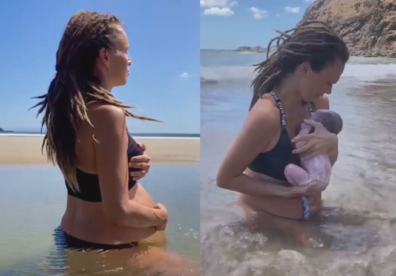 Urodziła dziecko w oceanie. Filmik z porodu pokazała w sieci