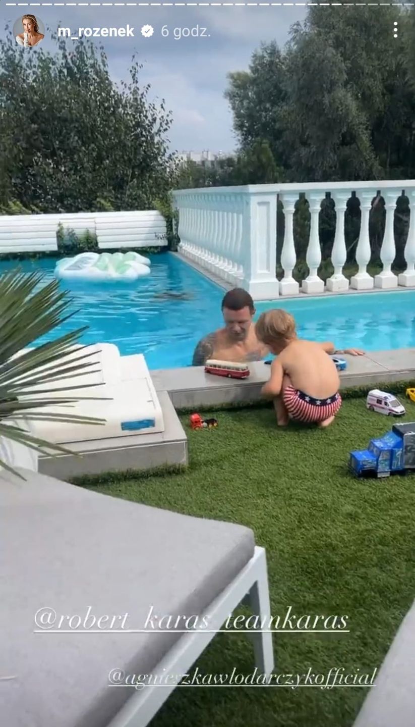 Małgorzata Rozenek z Heniem na basenie