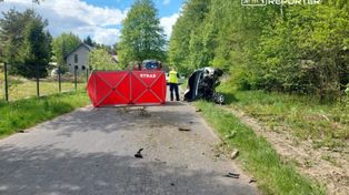 Wypadek w Wólce Kobylańskiej. Jedna osoba nie żyje, druga trafiła do szpitala