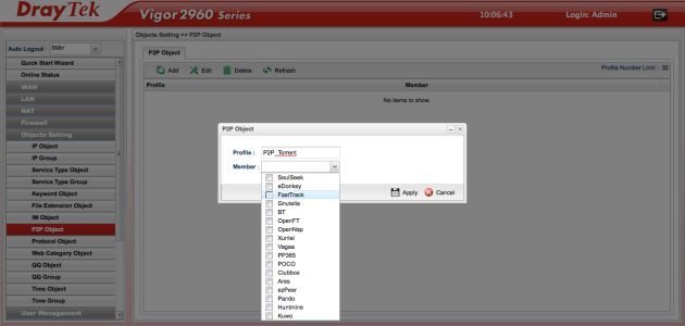 DrayTek Vigor2960 admin