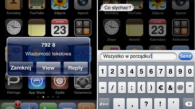 Szybka odpowiedź na SMSa 1