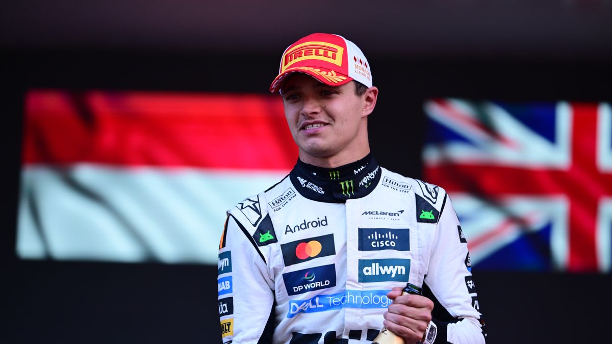 Lando Norris and the McLaren F1 Team celebrate during the race of the Monaco GP, the 8th round of the Formula 1 World Championship at the Circuit of Monaco in Monaco-Ville, Monaco, on May 25, 2025. (Photo by Andrea Diodato/NurPhoto via Getty Images)