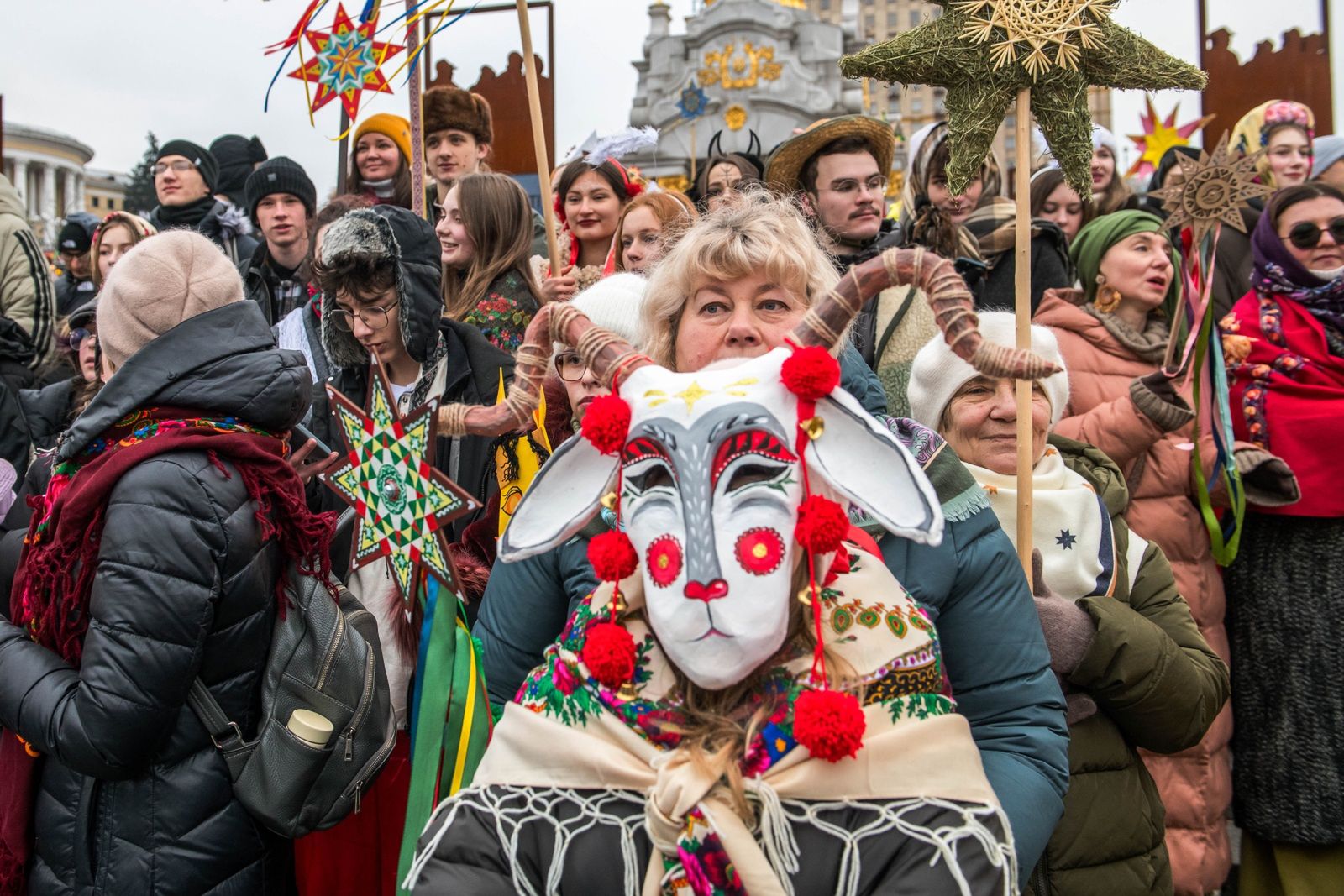 Marsz z gwiazdami bożonarodzeniowymi w Kijowie