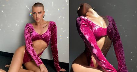 Maffashion w różowym wdzianku wije się po hotelowej podłodze. "Jak ty kobieto PIĘKNIE WYGLĄDASZ" (ZDJĘCIA)