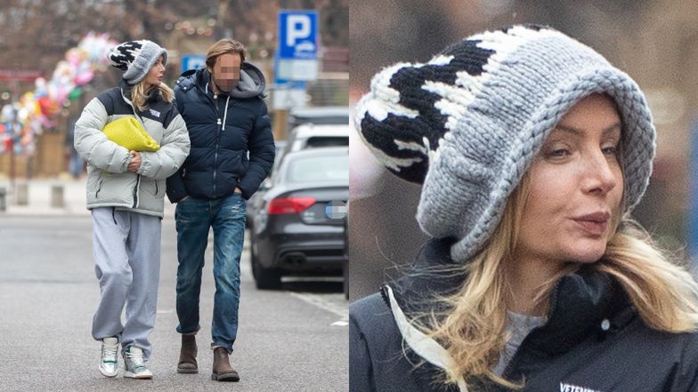 Agnieszka Woźniak-Starak na spacerze z ukochanym