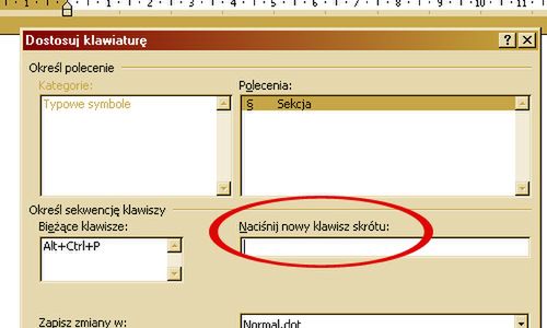 MS Word - klawisze skrótów zamiast wstawiania symboli 3