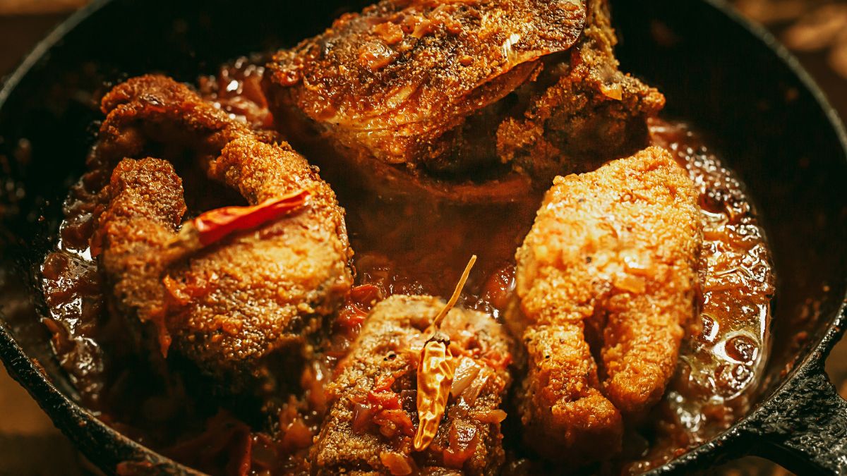 Karp smażony z papryczkami chili