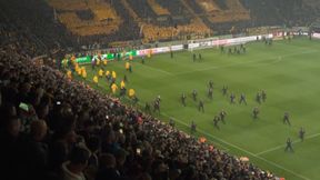 Gigantyczne zamieszanie w Niemczech. Policja wkroczyła na murawę! [WIDEO]