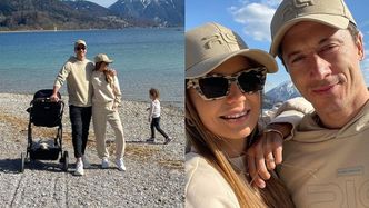 Robert i Anna Lewandowscy cali na beżowo podziwiają bawarskie krajobrazy z Klarą i Laurą: "Słońce. Weekend. Natura" (ZDJĘCIA)