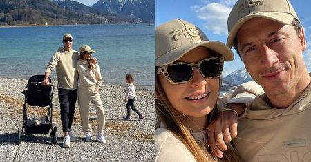 Robert i Anna Lewandowscy cali na beżowo podziwiają bawarskie krajobrazy z Klarą i Laurą: "Słońce. Weekend. Natura" (ZDJĘCIA)