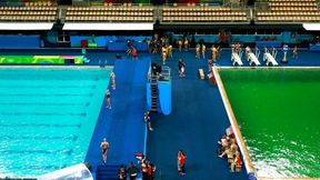 Tajemnicze skoki w Rio. Zobacz jak... woda zmieniła kolor!