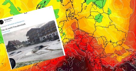 Armagedon w Niemczech. Potężne ulewy w Besenfeld. Samochody zalane po dach