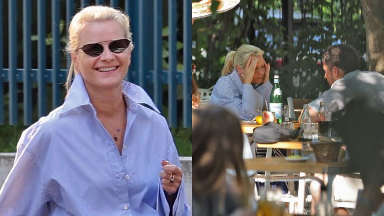 Małgorzata Kożuchowska  mężem na obiedzie