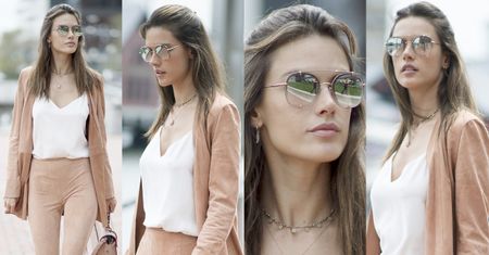 #TRENDY: Alessandra Ambrosio w cielistym komplecie