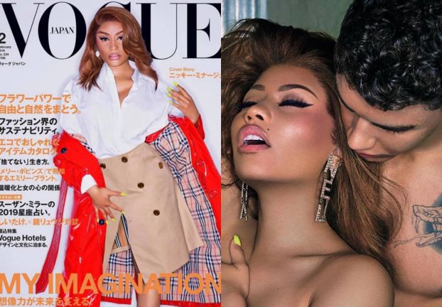 Kusząca Nicki Minaj obściskuje się z modelami w "Vogue Japan"