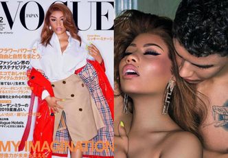 Kusząca Nicki Minaj obściskuje się z modelami w "Vogue Japan"