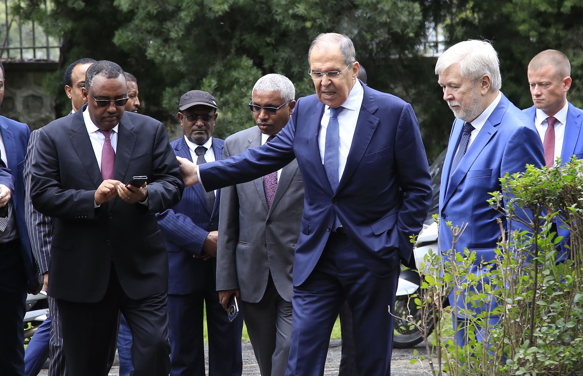 Russian Foreign Minister Sergey Lavrov in Ethiopia
ADDIS ABABA, ETHIOPIA - JULY 27: Russian Foreign Minister Sergey Lavrov (2nd R) meets Minister of Foreign Affairs of Ethiopia Demeke Mekonnen (L) at Russian Embassy in Addis Ababa, Ethiopia on July 27, 2022. (Photo by Minasse Wondimu Hailu/Anadolu Agency via Getty Images)
Anadolu Agency
minister of foreign affairs of ethiopia demeke mekonnen, russian embassy, russian foreign minister sergey lavrov
