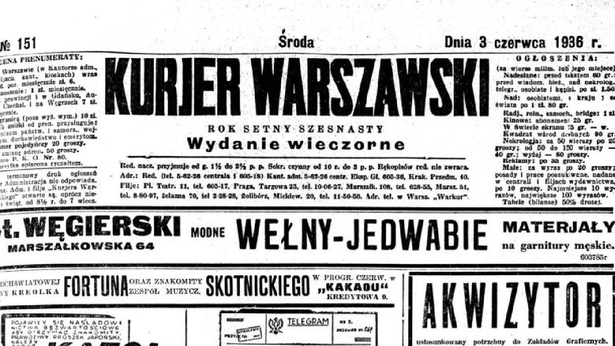 Okładka Kurjera Warszawskiego