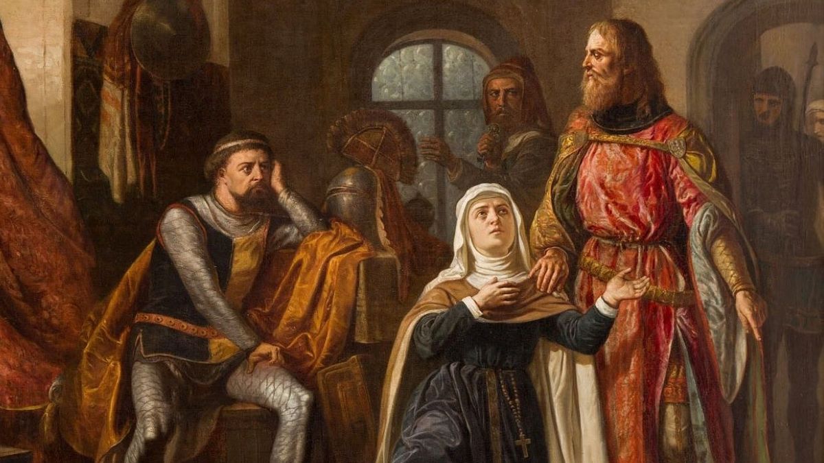 Św. Jadwiga godząca Henryka Brodatego i Konrada Mazowieckiego