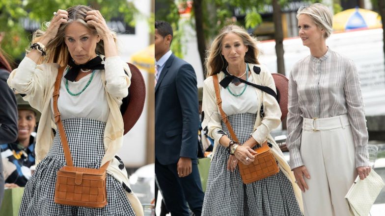 Sarah Jessica Parker i Cynthia Nixon na planie zdjęciowym "And Just Like That"