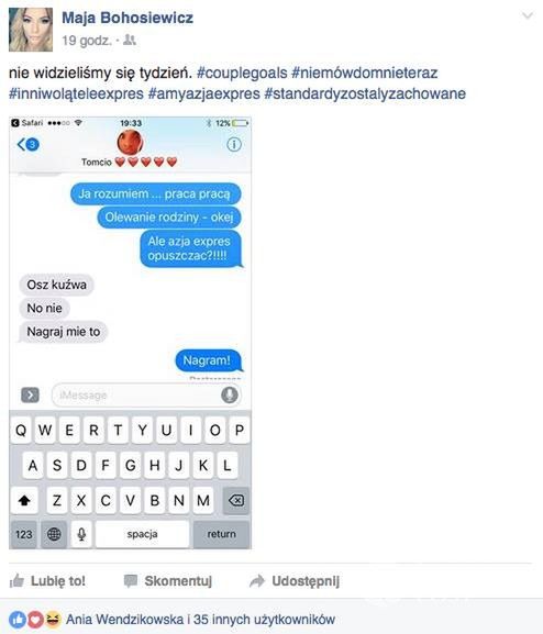 Maja Bohosiewicz pokazała rozmowy z chłopakiem