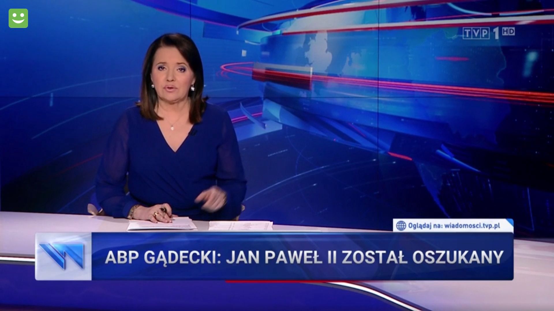 Danuta Holecka prowadząca "Wiadomości" 13 listopada