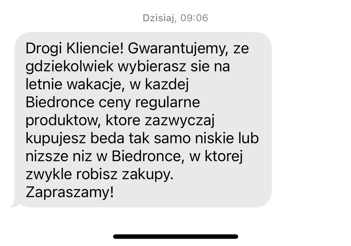 Biedronka pisze do klientów