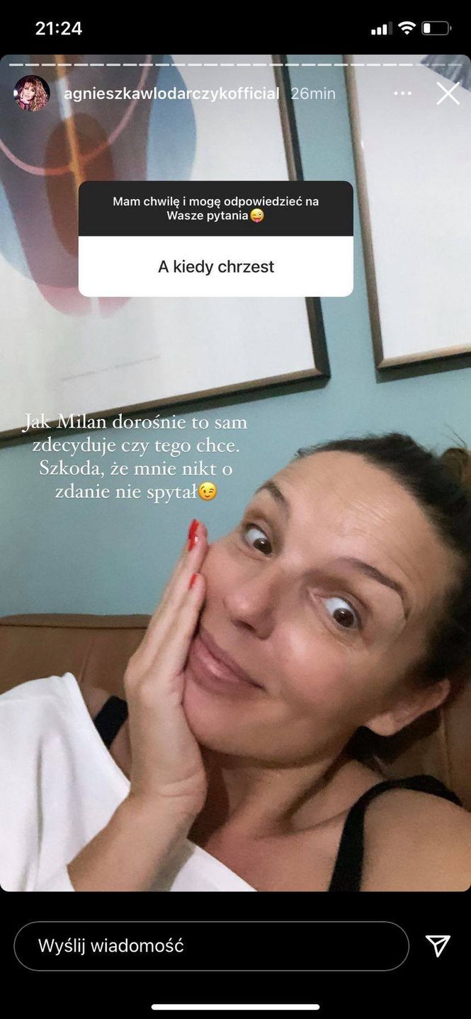 Agnieszka Włodarczyk o chrzcie Milana