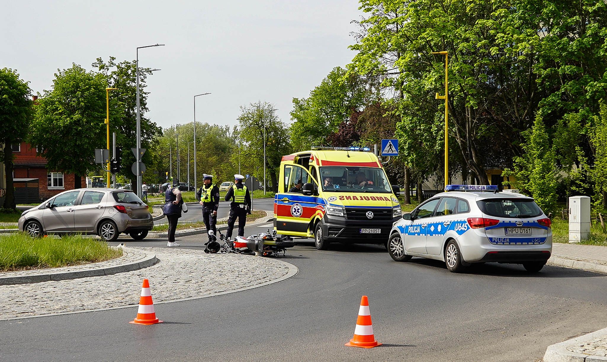 Wypadek na rondzie w Pile